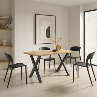 Mesa Edurne Madera Maciza Fija - Imagen 2